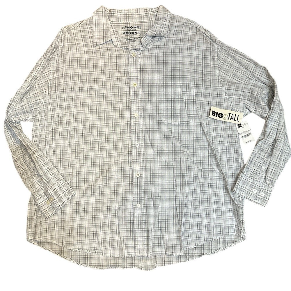 Men’s Arizona Button Down Blue Check 2XL NWT